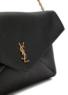 Saint Laurent Envelope Grained Leather Pouch - Black - One Size