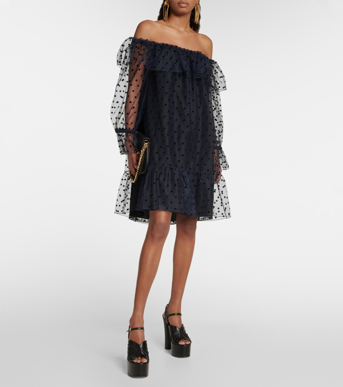 透け感♪◇ポルカドット Tulle Dress◇GUCCI Gucci - Polka-dot tulle dress Beige - The Corner