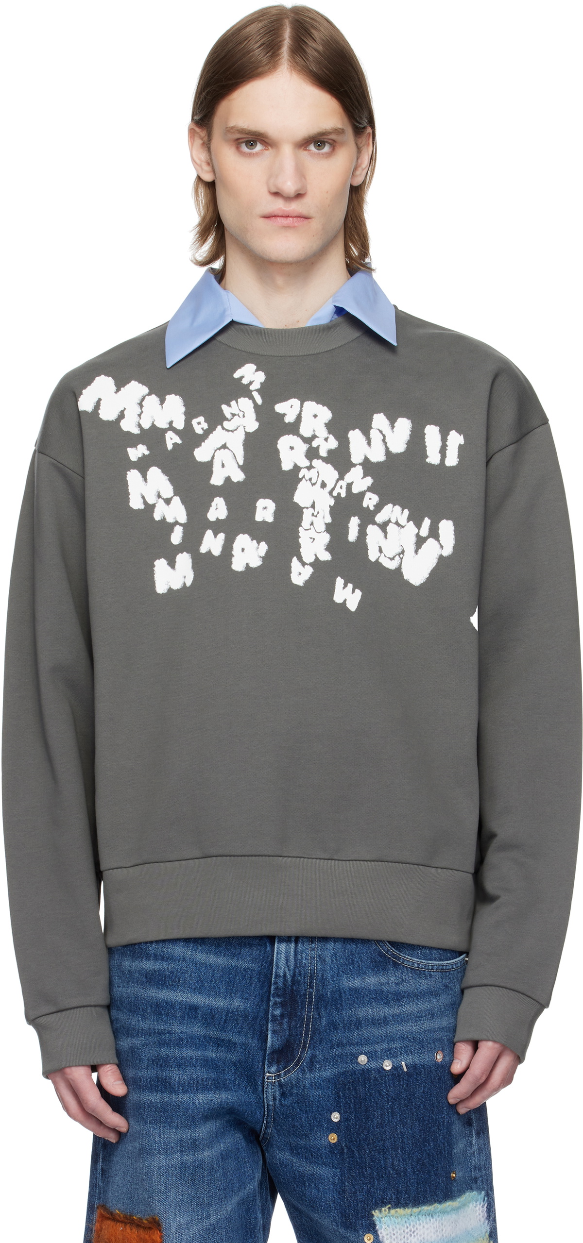 Marni Gray 'Marni' Caos Logo Sweatshirt