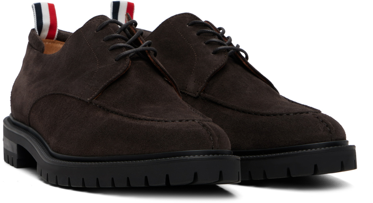 Thom Browne Brown Calf Suede Commando Sole Derbys