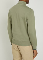 Fred Perry Half-zip Logo-embroidered Cotton Sweatshirt Light Green