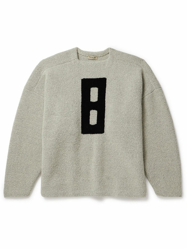 Photo: Fear of God - Oversized Intarsia-Knit Virgin Wool-Blend Bouclé Sweater - Gray