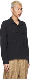 Engineered Garments Black Cotton Crepe Bowling Shirt