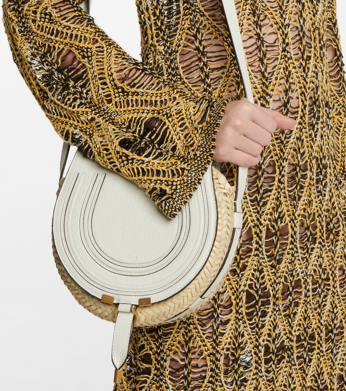 Chloe - Marcie Small raffia crossbody bag