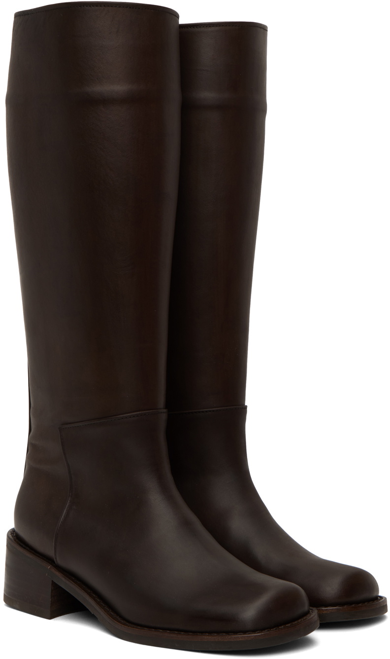 AMOMENTO Brown Long Boots