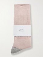 MR P. - Two-Pack Colour-Block Stretch-Knit Socks