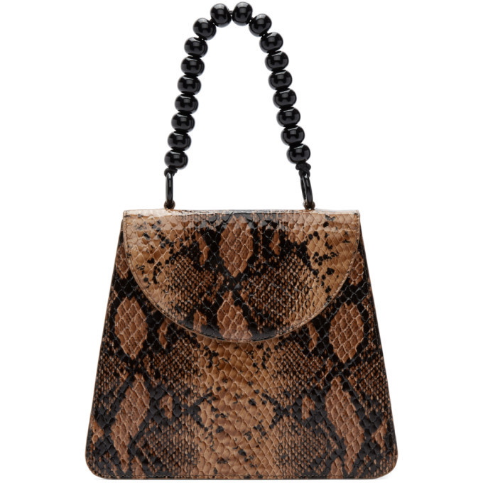 Photo: Maryam Nassir Zadeh Beige Python Top Handle Bag