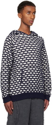 Isa Boulder Blue & White Hexagon Hoodie