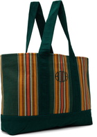 Bode Green Parakeet Stripe Tote