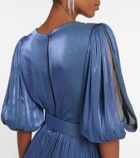 Costarellos Brennie iridescent georgette gown