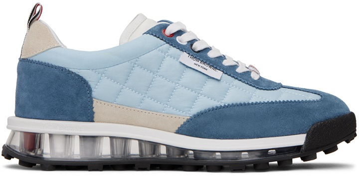 Photo: Thom Browne Blue Quilted Tech Runner Sneakers