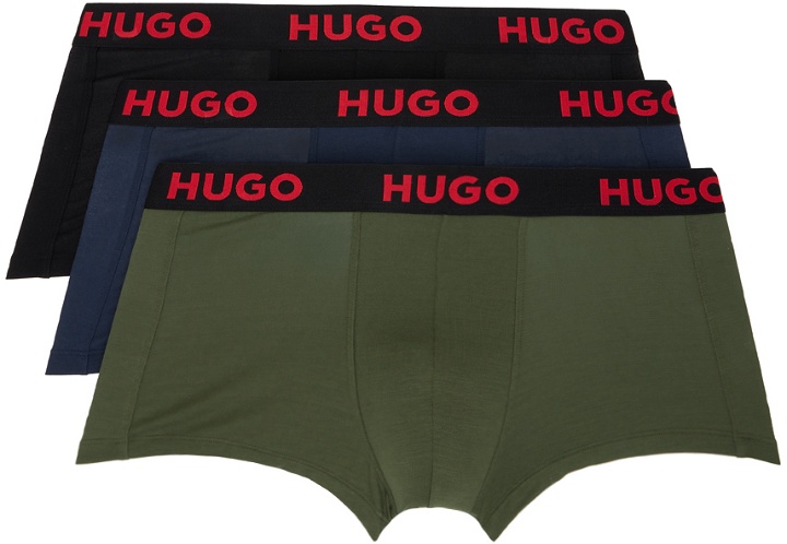 Photo: Hugo Three-Pack Multicolor Boxer Briefs