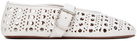 ALAÏA White Perforated Ballerina Flats