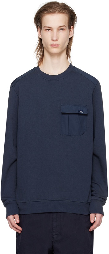 Photo: PS by Paul Smith Navy Patch Pocket Sweatshirt