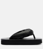 Rick Owens Leather platform thong sandals