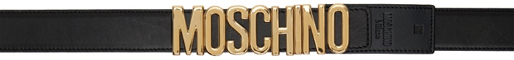 Photo: Moschino Black Leather Logo Belt