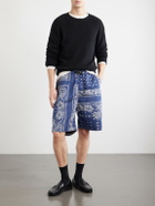 KAPITAL - Easy Straight-Leg Belted Bandana-Print Cotton Shorts - Blue