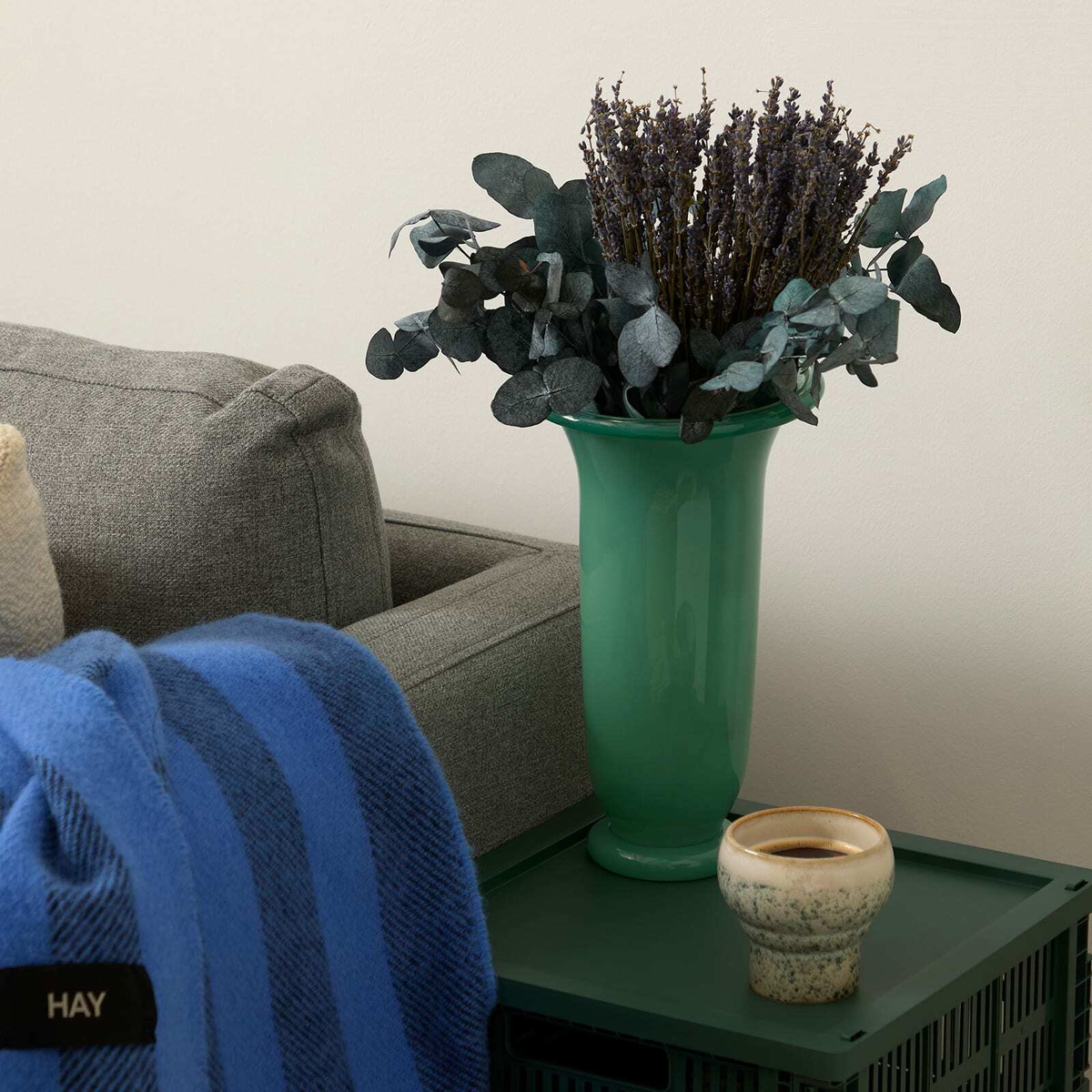 HAY Empire Vase - Large in Green/Dark Green 