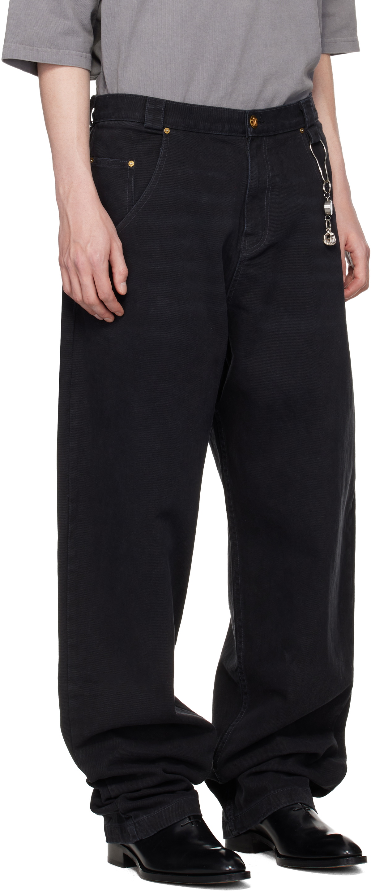 WILLY CHAVARRIA Black Straight Leg 'Bad Boy' Jeans