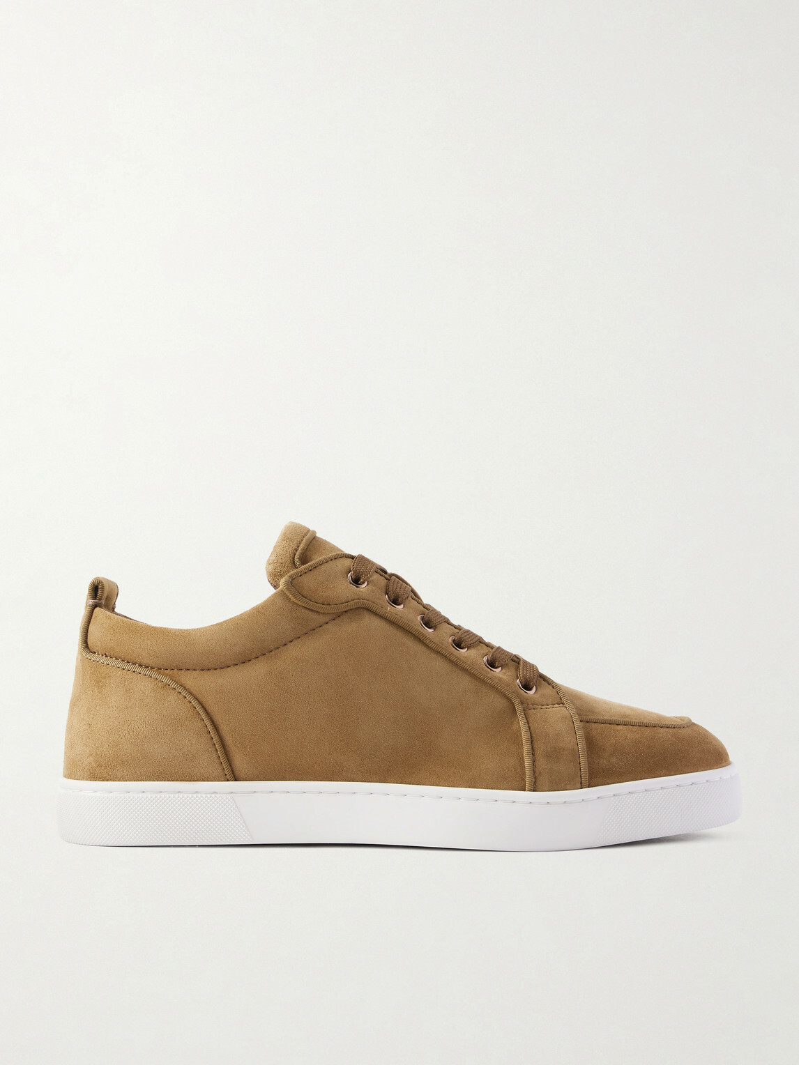 Christian Louboutin - Rantulow Orlato Grosgrain-Trimmed Suede Sneakers - Brown