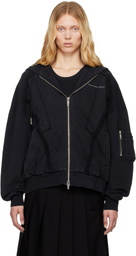 Feng Chen Wang Black Deconstruction Zip Hoodie