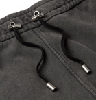 Balmain - Slim-Fit Panelled Loopback Cotton-Blend Jersey Sweatpants - Gray