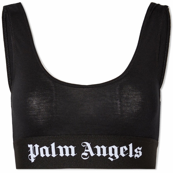 Photo: Palm Angels Women's Classic Logo Bra in Black/White