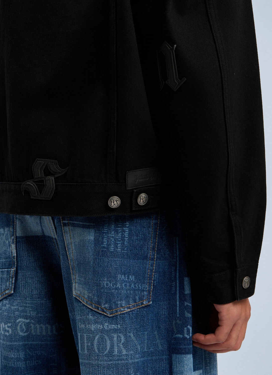 Palm Angels Gothic Logo Denim Jacket