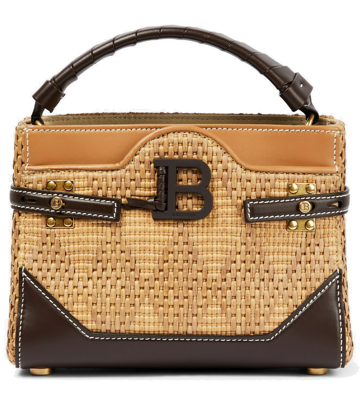 Balmain Black Raffia Shoulder Bag