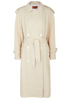 Missoni Belted Cotton-jacquard Trench Coat Sand