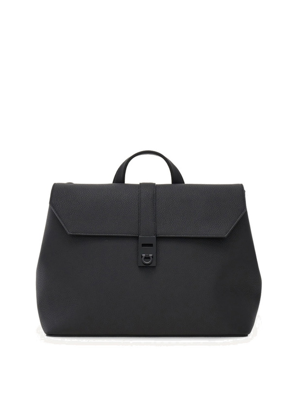 Photo: Ferragamo Mens Hug buckle 3-in-1 bag in Black