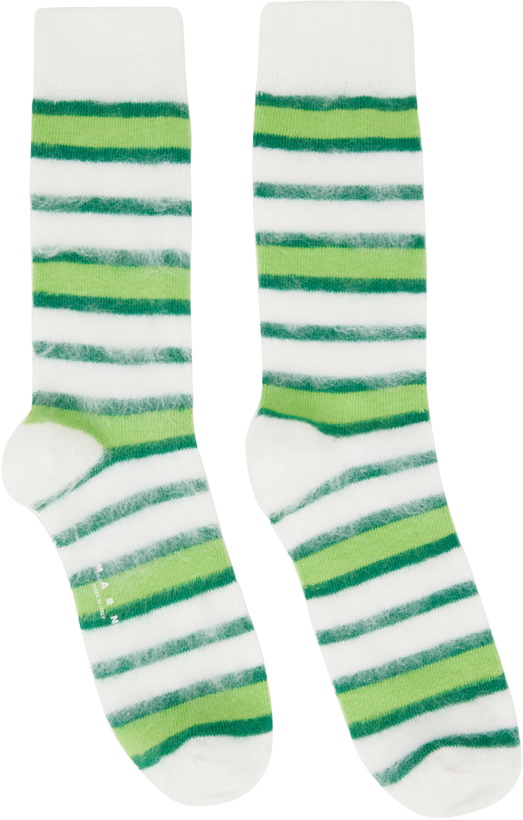 Photo: Marni SSENSE Exclusive White & Green Socks