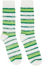 Marni SSENSE Exclusive White & Green Socks