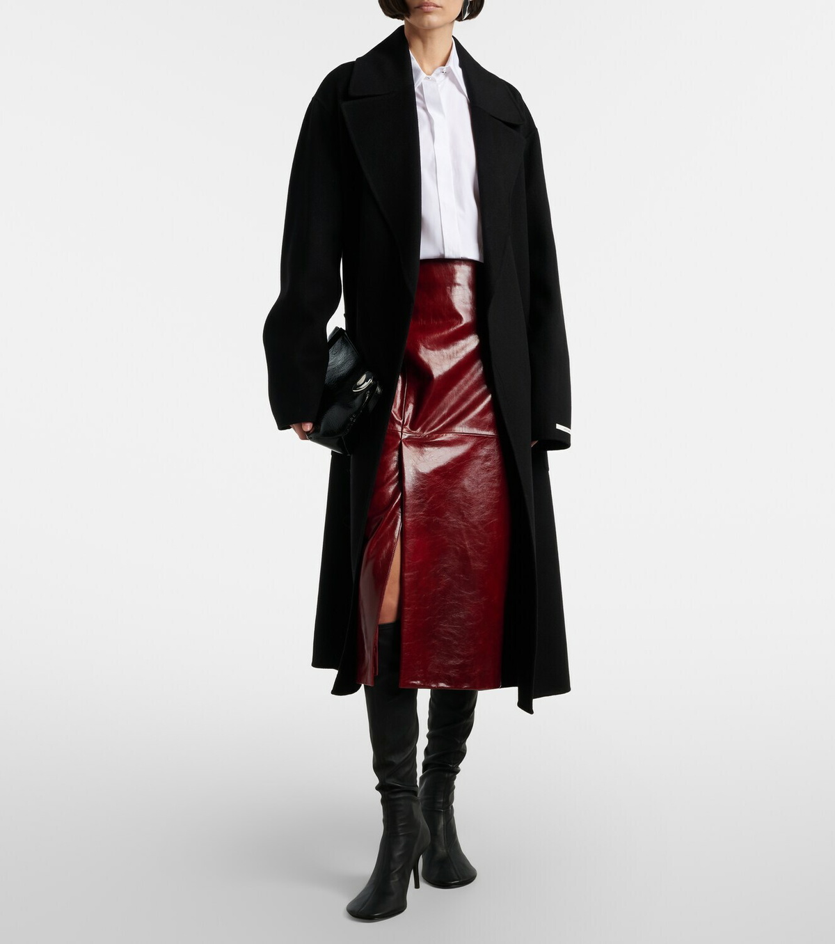 Sportmax Belted virgin wool wrap coat