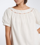 Posse Marilyn lace-trimmed cotton top
