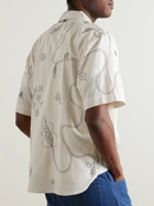 Kardo - Ronen Convertible-Collar Embroidered Cotton Shirt - White