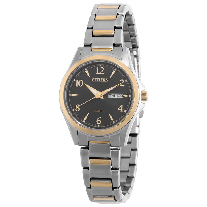Photo: Citizen Quartz Black Dial Two-Tone Ladies Watch EQ0614-52E