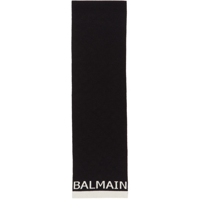 Photo: Balmain Black and White Logo Scarf