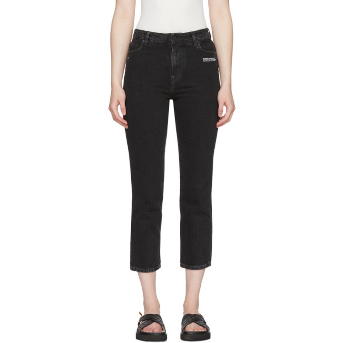 Photo: Off-White Black Crop Belt Tight Jeans
