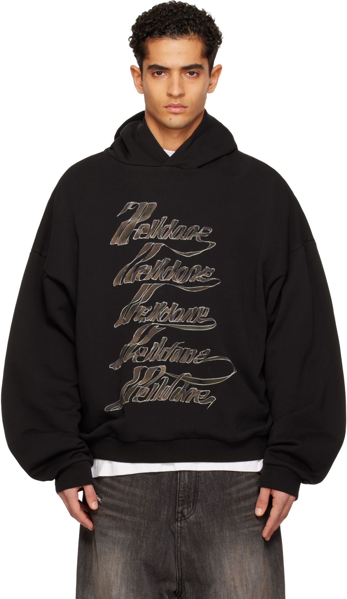 We11done Black Se11done Multi-Logo Hoodie