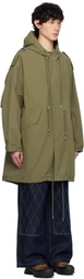 AFTER PRAY Khaki Safari Hooded Fishtail Coat