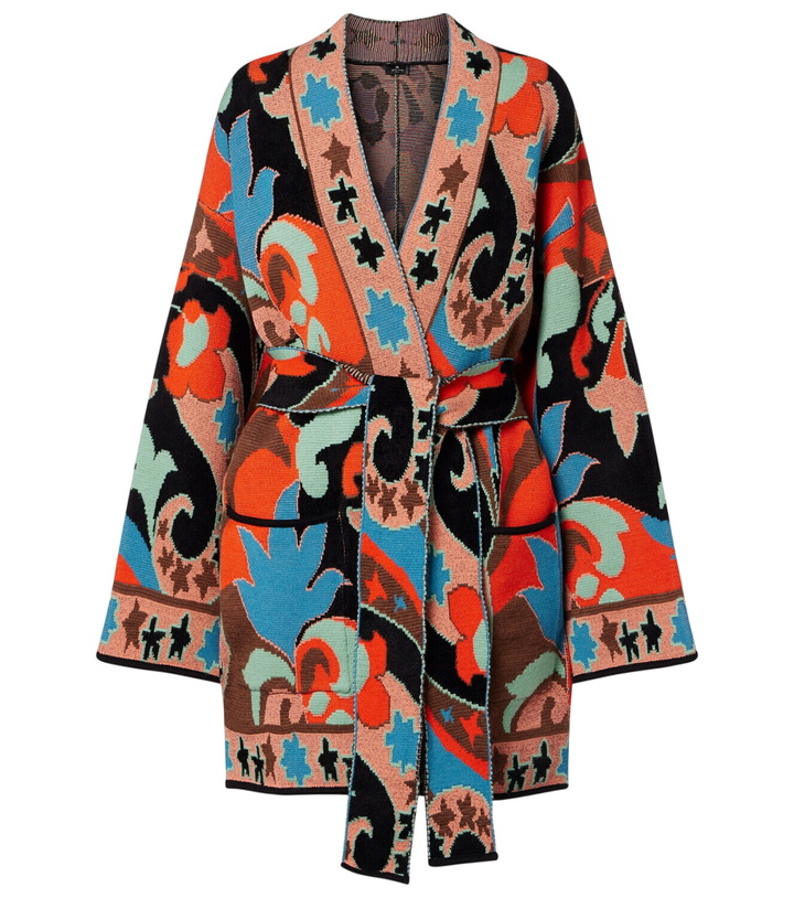 Photo: Etro Jacquard wool-blend wrap cardigan