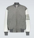 Thom Browne - Engineered stripe wool varsity jacket