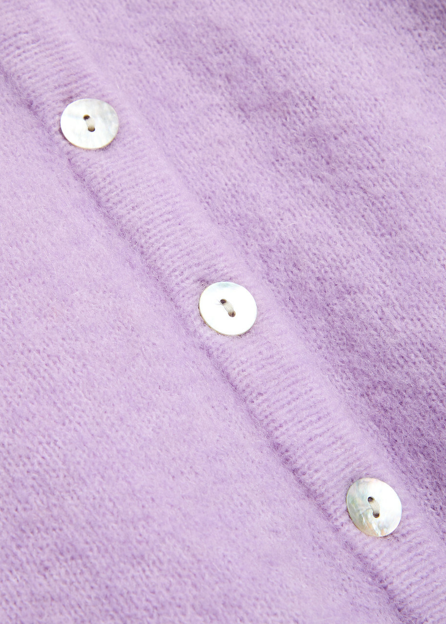 American Vintage Vitow Brushed Alpaca and Wool-blend Cardigan Light Purple