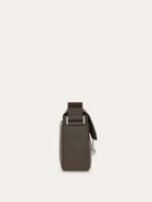 Ferragamo Mens Hug buckle messenger bag in Grey