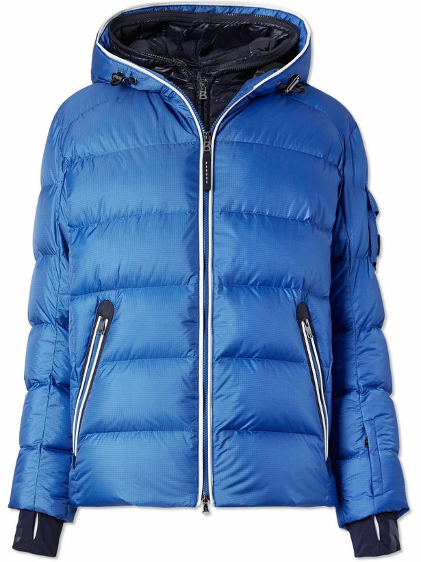 Photo: BOGNER - Zayn-D Quilted Ripstop Down Hooded Ski Jacket - Blue