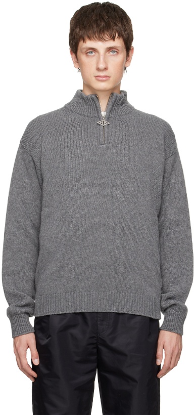 Photo: Han Kjobenhavn Gray Half Zip Sweater