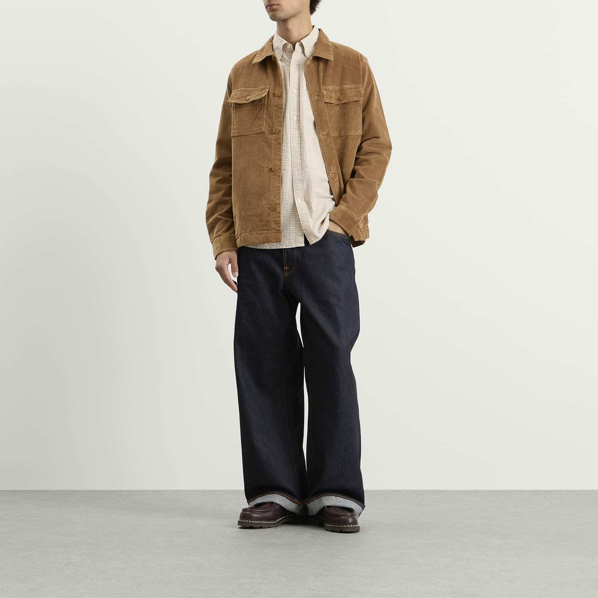 Barbour Men's Cord Overshirt in Sandstone