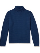 Massimo Alba - Waffle-Knit Wool Rollneck Sweater - Blue