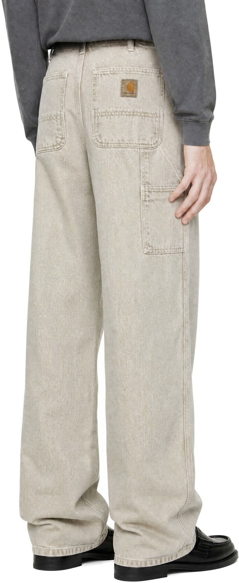 Carhartt Work In Progress Beige Single Knee Denim Trousers